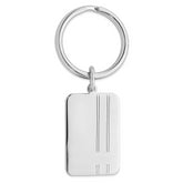 Rhodium-plated Kelly Waters Criss Cross Pattern Engraveable Key Ring